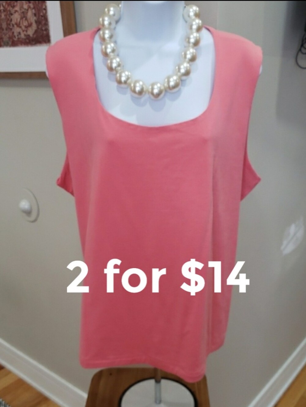 Liz Claiborne Woman,  Coral Scoop Neck Tank Top, 3X